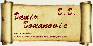 Damir Domanović vizit kartica
